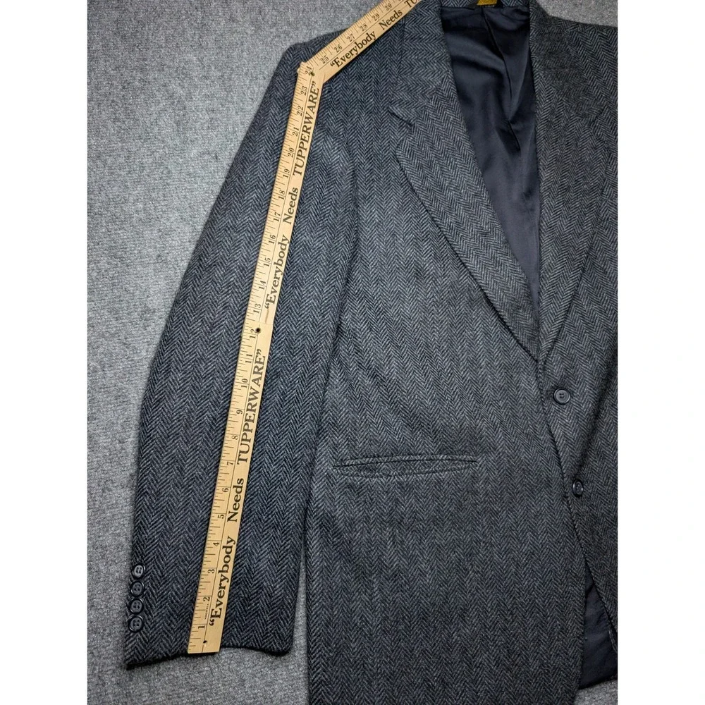 Farah Clothing Co Mens 42L Vintage Pure Wool Tweed Blazer Sport Coat Herringbone